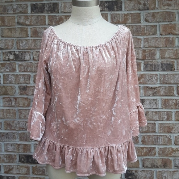 New Sanctuary Velvet Bell 3/4 Sleeves Top M - Picture 1 of 5